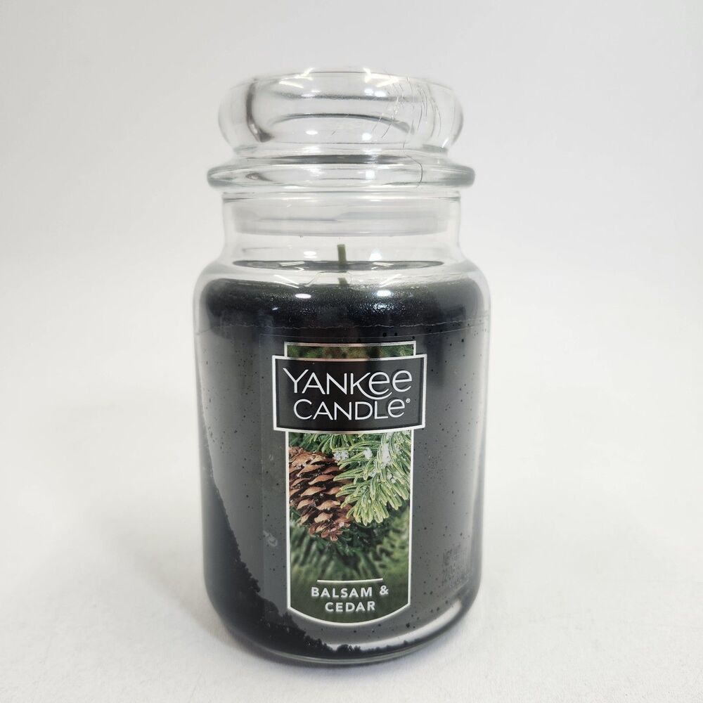 Yankee Candle Balsam Cedar Christmas Winter Holiday Large 22 oz Jar Wax Scented